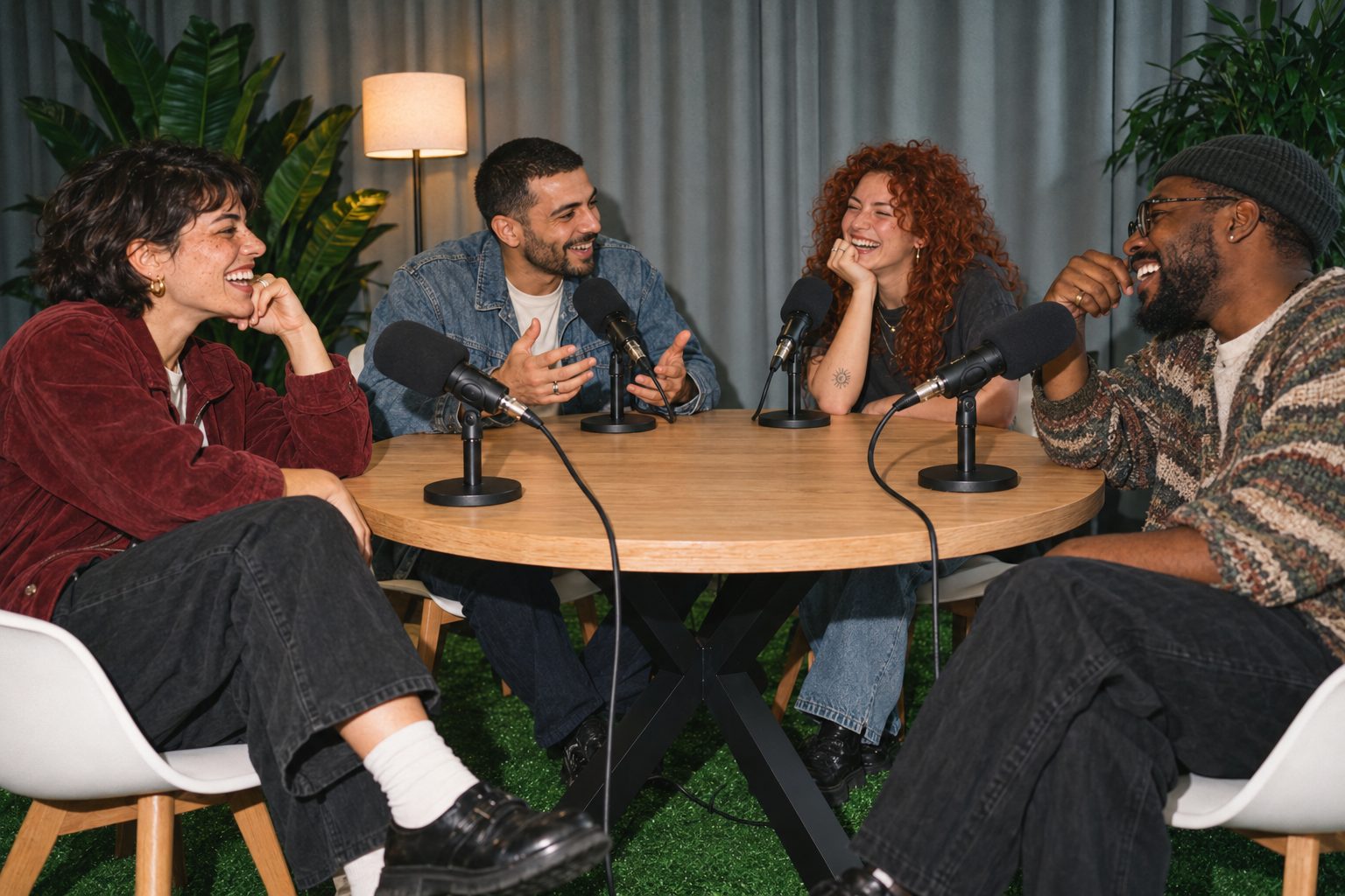 Videopódcast con cuatro personas alrededor de la mesa redonda de La Guarida